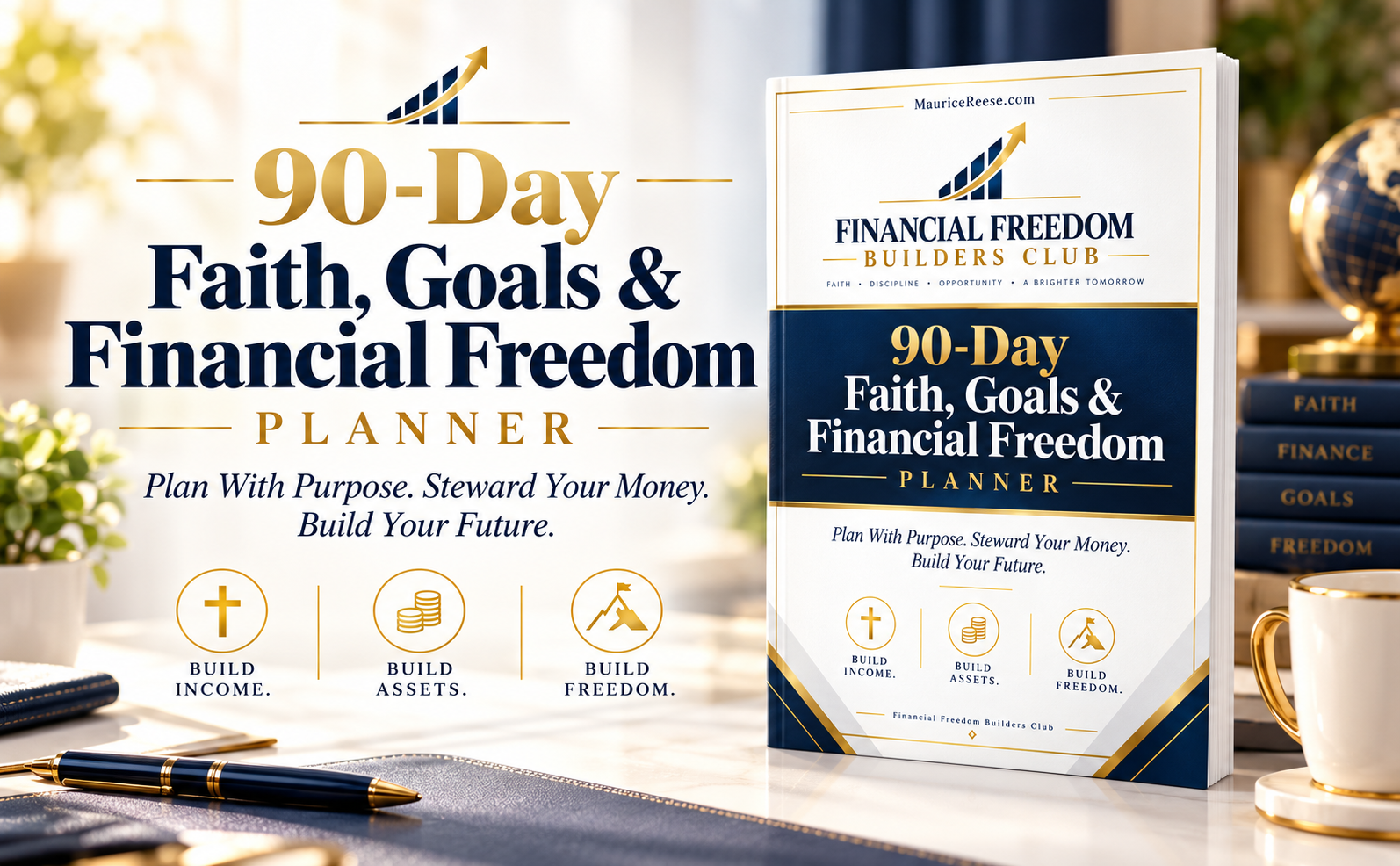 90-Day Faith Goals and Financial Freedom Planner by Maurice Reese - Plan With Purpose, Steward Your Money, Build Your Future